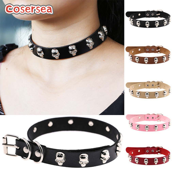 16 Colors Harajuku Punk Skull Scalp Collar Street Rock Cosplay Necklace Neck Strap