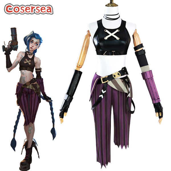 Game LOL Arcane Jinx The Loose Cannon Halloween Cosplay Costume