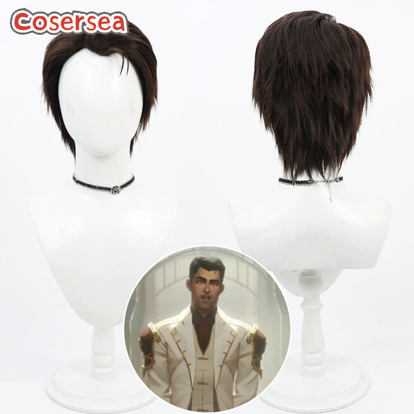 Game LOL Season 2 Arcane Jayce 30cm Brown Cosplay Wigs