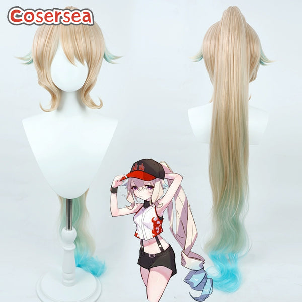 Virtual YouTuber Enna Alouette 130cm Mixed Color Ponytail Cosplay Wigs