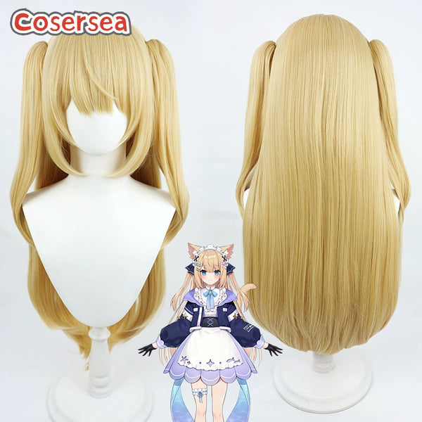 Virtual YouTuber Hanazono Serena 85cm Blonde Ponytail Cosplay Wigs